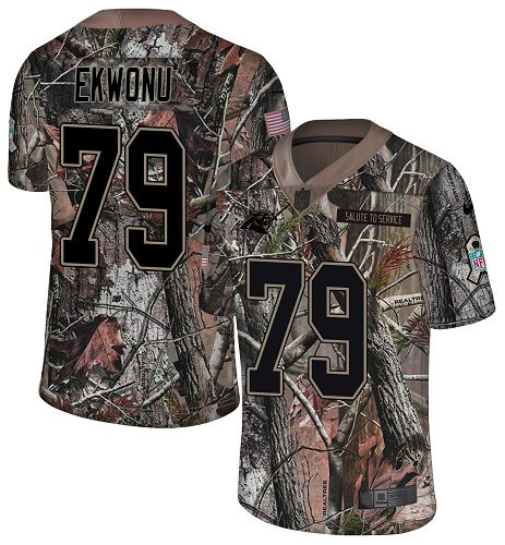 Panthers #79 Ikem Ekwonu Camo Youth Stitched Limited Rush Realtree Jersey