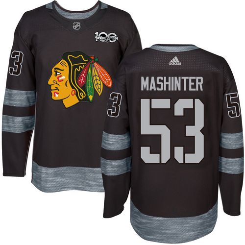 Adidas Chicago Blackhawks #53 Brandon Mashinter Black 1917-2017 100th Anniversary Stitched Jersey Men's
