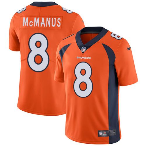 Denver Broncos #8 Brandon McManus Orange Team Color Men's Stitched Vapor Untouchable Limited Jersey Men's