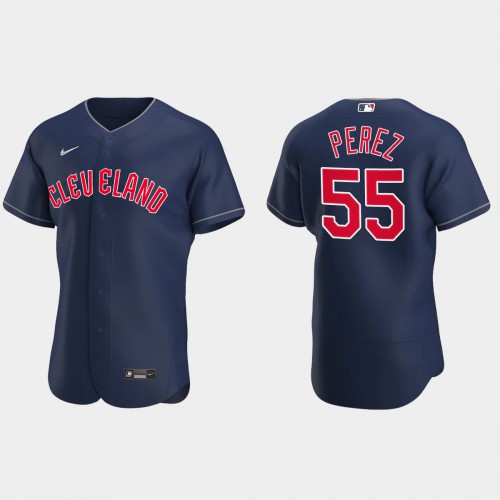 Cleveland Guardians #55 Roberto Perez Men's 2022 Authentic Alternate Stitched Jersey - Navy Men's