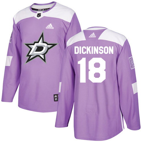 Adidas Dallas Stars #18 Jason Dickinson Purple Authentic Fights Cancer Youth Stitched Jersey Youth