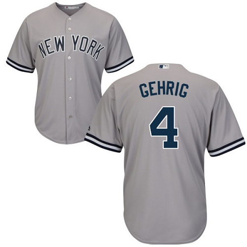 New York Yankees #4 Lou Gehrig Grey Cool Base Stitched Youth Jersey Youth