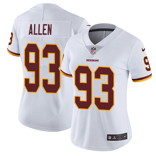 Commanders #93 Jonathan Allen White Women's Stitched Vapor Untouchable Limited Jersey