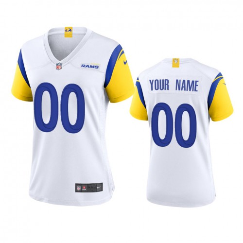 Los Angeles Rams Custom Women's Alternate Game Jersey - White