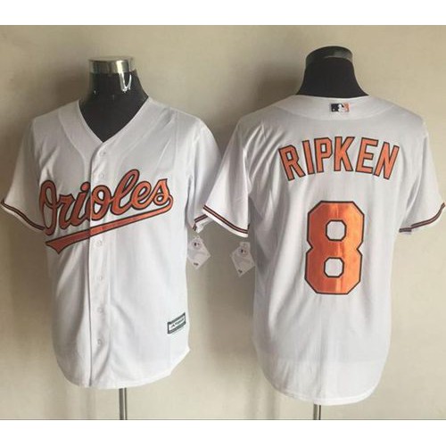 Baltimore Orioles #8 Cal Ripken White New Cool Base Stitched Jersey Men's