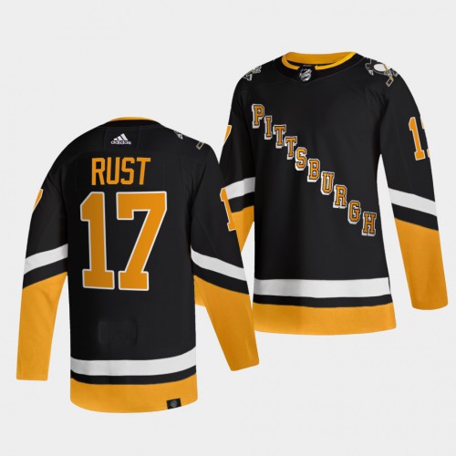 Adidas Pittsburgh Penguins #17 Bryan Rust Men's 2021-22 Alternate Authentic Jersey - Black Men's