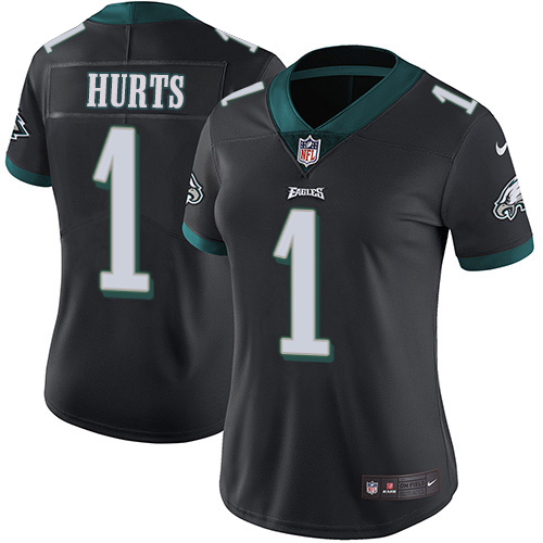 Eagles #1 Jalen Hurts Black Alternate Women's Stitched Vapor Untouchable Limited Jersey