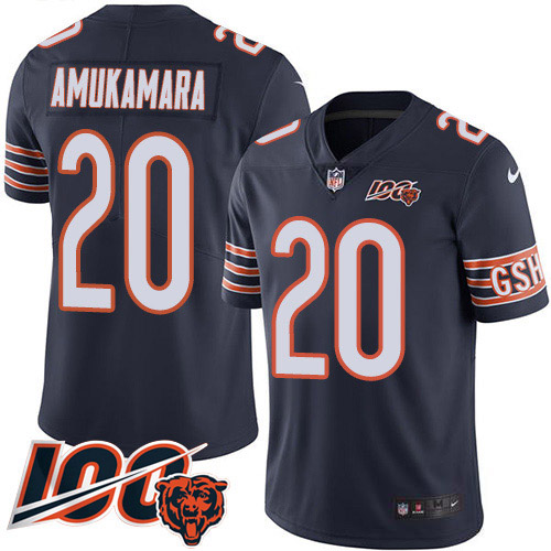 Chicago Bears #20 Prince Amukamara Navy Blue Team Color Men's 100th Season Stitched Vapor Untouchable Limited Jersey Men's