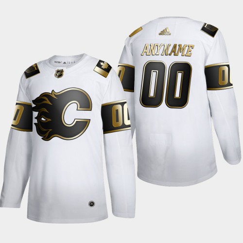 Calgary Flames Custom Men's Adidas White Golden Edition Limited Stitched Jersey