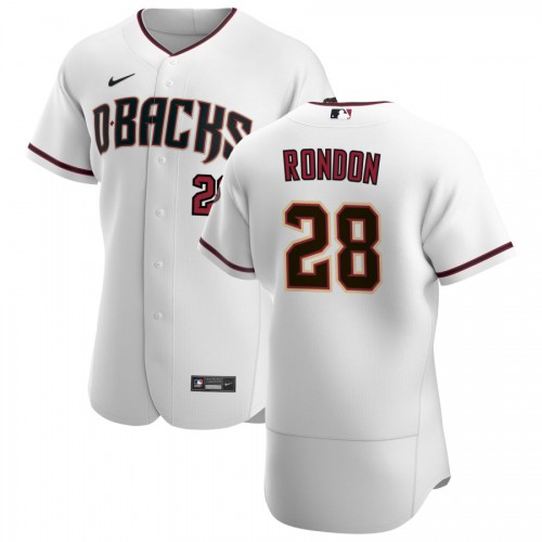 Arizona Arizona Diamondbacks #28 Hector Rondon Men's White Crimson Authentic Home Team Jersey Men's