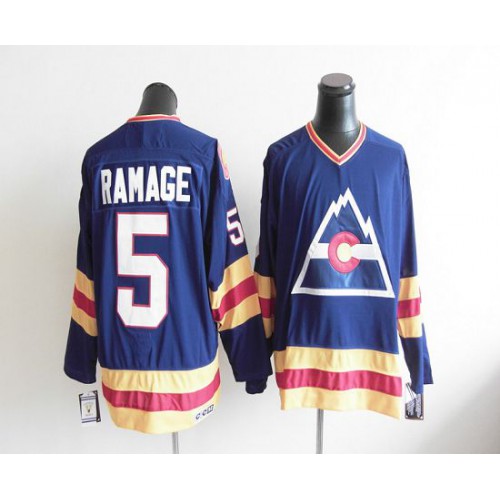 Colorado Avalanche CCM Throwback #5 Rob Ramage Blue Stitched Jersey Men's