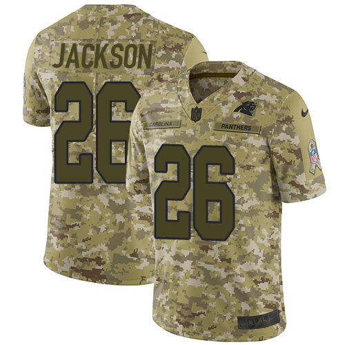 Carolina Panthers #26 Donte Jackson Camo Youth Stitched Limited 2018 Salute to Service Jersey Youth