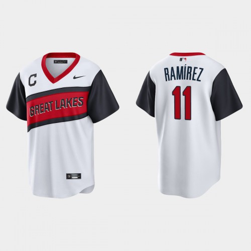 Cleveland Guardians #11 Jose Ramirez Men's White 2021 Little League Class Game Jersey Men's