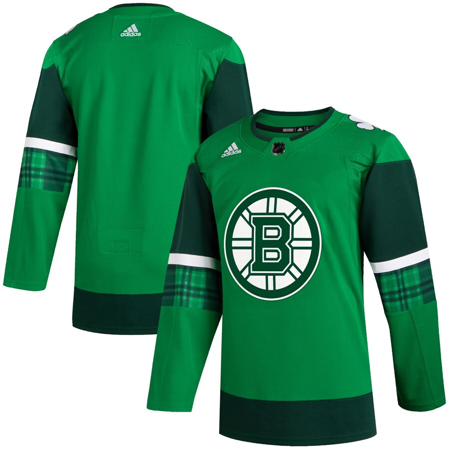 Boston Bruins Blank Men's Adidas 2020 St. Patrick's Day Stitched Jersey Green