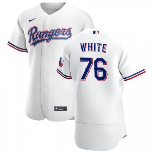 Texas Texas Rangers #76 Eli White Men's White Home 2020 Authentic Player Jersey Men's