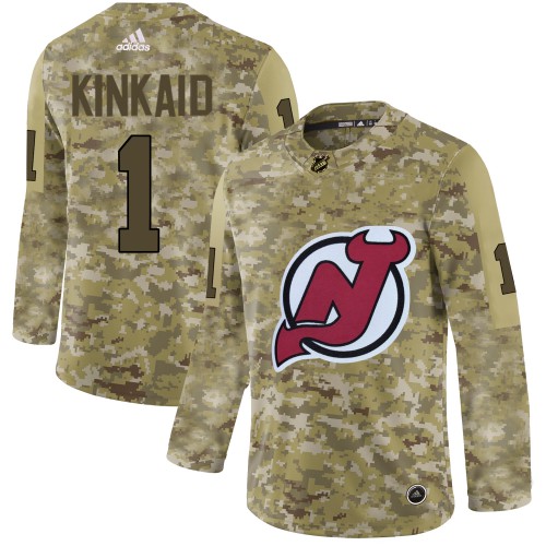 Adidas New Jersey Devils #1 Keith Kinkaid Camo Authentic Stitched Jersey Men's