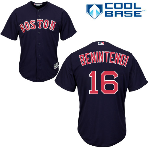 Boston Red Sox #16 Andrew Benintendi Navy Blue New Cool Base Stitched Jersey Men's