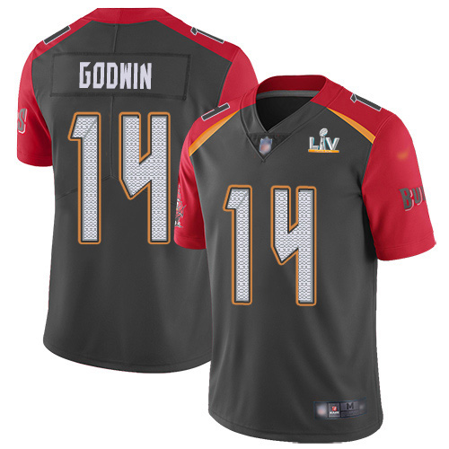Buccaneers #14 Chris Godwin Gray Men's Super Bowl LV Bound Stitched Limited Inverted Legend Jersey