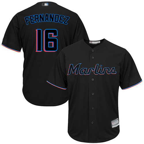 Miami Marlins #16 Jose Fernandez Black Cool Base Stitched Youth Jersey Youth