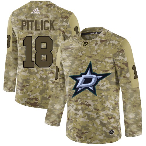 Adidas Dallas Stars #18 Tyler Pitlick Camo Authentic Stitched Jersey Men's