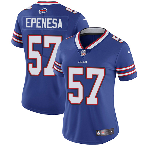 Buffalo Bills #57 A.J. Epenesas Royal Blue Team Color Women's Stitched Vapor Untouchable Limited Jersey Womens
