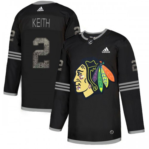 Adidas Chicago Blackhawks #2 Duncan Keith Black Authentic Classic Stitched Jersey Men's