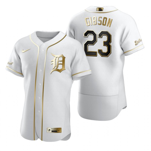 Detroit Detroit Tigers #23 Kirk Gibson White Men's Authentic Golden Edition Jersey Men's