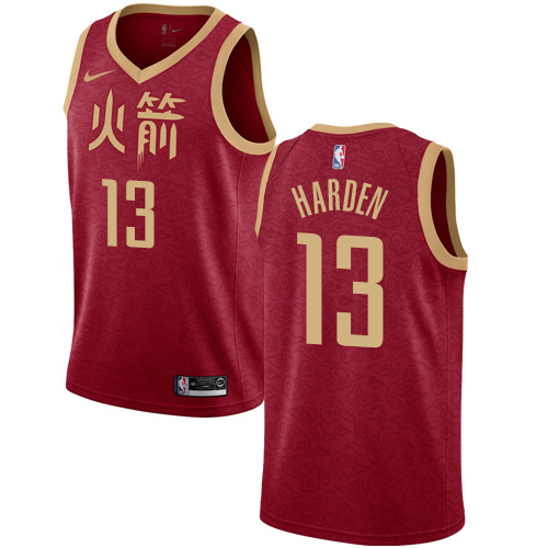 Houston Rockets #13 James Harden Red Swingman City Edition 2018/19 Jersey Mens