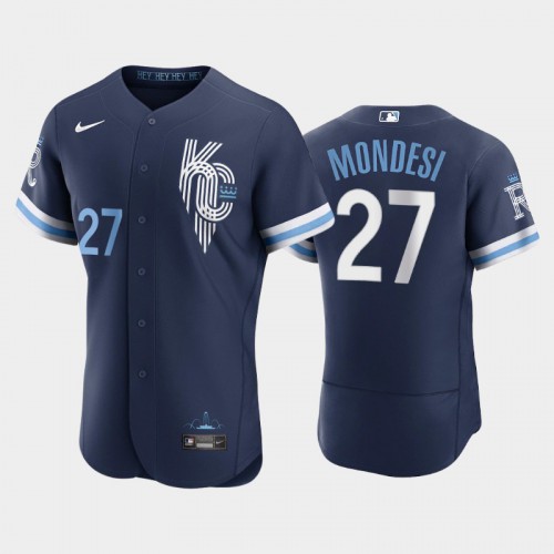 Kansas City Kansas City Royals #27 Adalberto Mondesi Men's Authentic 2022 City Connect Navy Jersey Men's