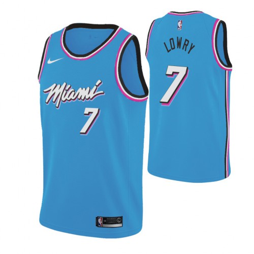 Miami Heat #7 Kyle Lowry 2019-20 Womens Blue Miami City Edition Jersey Womens