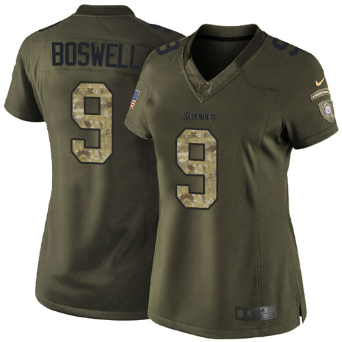 Pittsburgh Steelers #9 Chris Boswell Green Women's Stitched Limited 2015 Salute to Service Jersey Womens