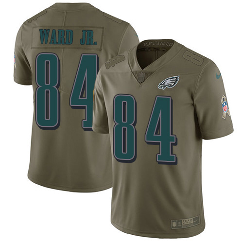 Philadelphia Eagles #84 Greg Ward Jr. Olive Youth Stitched Limited 2017 Salute To Service Jersey Youth