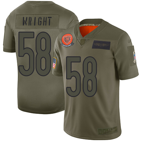 Bears #58 Darnell Wright Camo Youth Stitched Limited 2019 Salute To Service Jersey