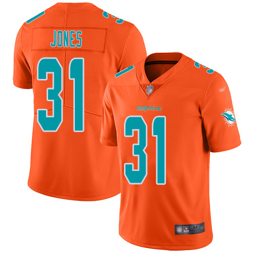 Miami Dolphins #31 Byron Jones Orange Men's Stitched Limited Inverted Legend Jersey Men's