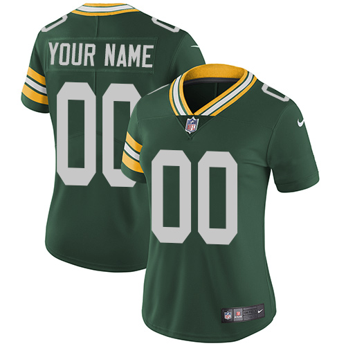 Green Bay Packers Customized Green Team Color Stitched Vapor Untouchable Limited Women's Jersey