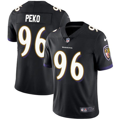 Baltimore Ravens #96 Domata Peko Sr Black Alternate Youth Stitched Vapor Untouchable Limited Jersey Youth