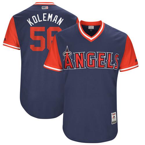 Los Angeles Angels of Anaheim #56 Kole Calhoun Navy 