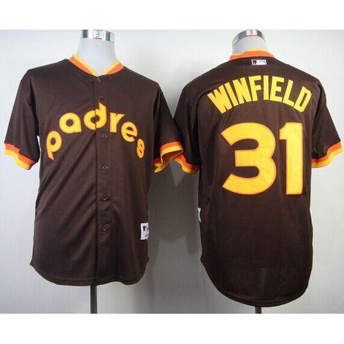 San Diego Padres #31 Dave Winfield Coffee 1984 Turn Back The Clock Stitched Jersey Men's