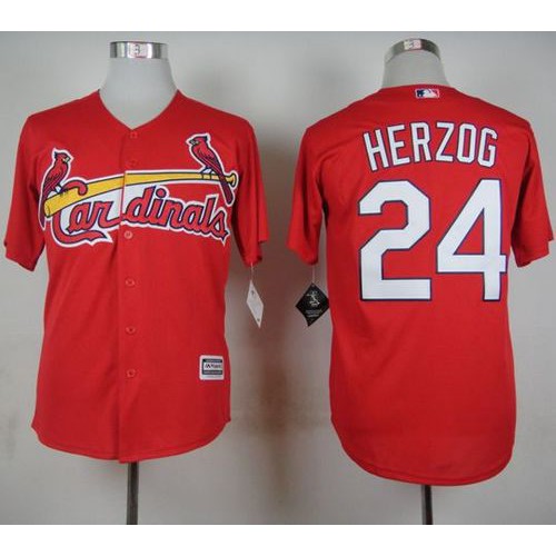 St.Louis Cardinals #24 Whitey Herzog Red Cool Base Stitched Jersey Men's