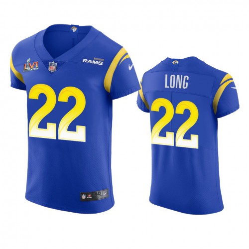 Los Angeles Los Angeles Rams #22 David Long Men's Super Bowl LVI Patch Vapor Elite Player Jersey - Royal Men's