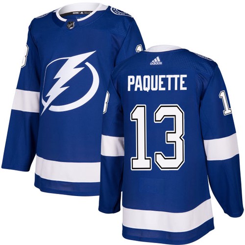 Adidas Tampa Bay Lightning #13 Cedric Paquette Blue Home Authentic Stitched Jersey Men's