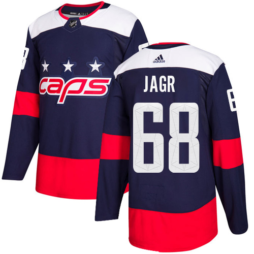 Adidas Washington Capitals #68 Jaromir Jagr Navy Authentic 2018 Stadium Series Stitched Jersey Men's