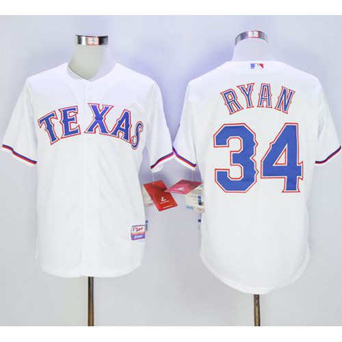 Texas Rangers #34 Nolan Ryan White Cool Base Stitched Jersey Men's