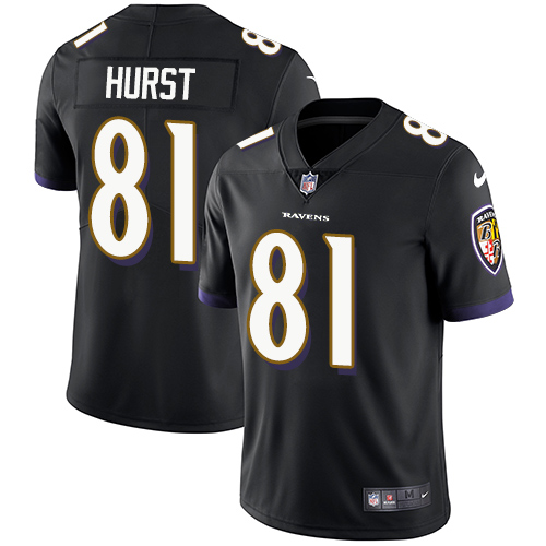Baltimore Ravens #81 Hayden Hurst Black Alternate Youth Stitched Vapor Untouchable Limited Jersey Youth