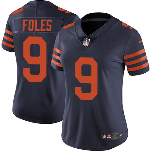 Chicago Bears #9 Nick Foles Navy Blue Alternate Women's Stitched Vapor Untouchable Limited Jersey Womens