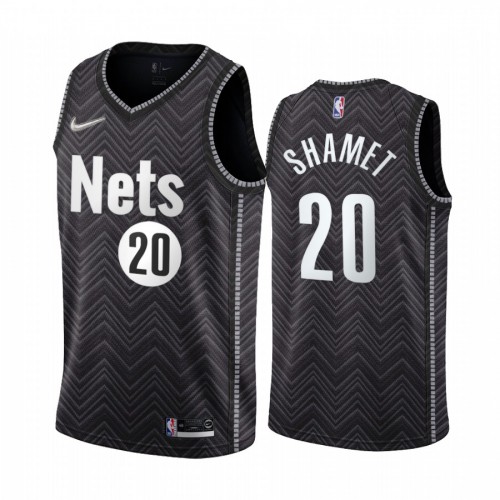 Brooklyn Brooklyn Nets #20 Landry Shamet Black Swingman 2020-21 Earned Edition Jersey Mens