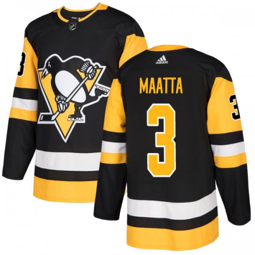 Adidas Pittsburgh Penguins #3 Olli Maatta Black Home Authentic Stitched Jersey Men's