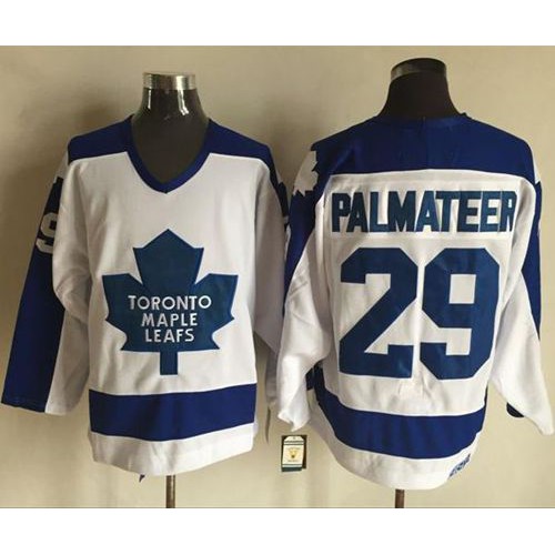 Maple Toronto Maple Leafs #29 Mike Palmateer White/Blue CCM Throwback Stitched Jersey Men's