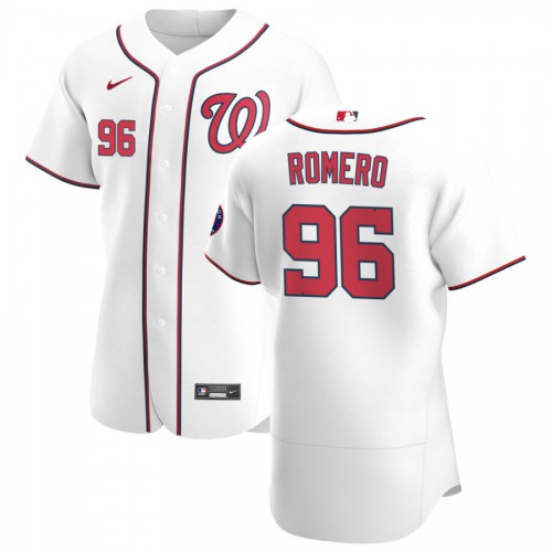 Washington Washington Nationals #96 Seth Romero Men's White Home 2020 Authentic Player Jersey Men's