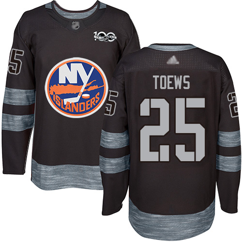 Adidas New York Islanders #25 Devon Toews Black 1917-2017 100th Anniversary Stitched Jersey Men's